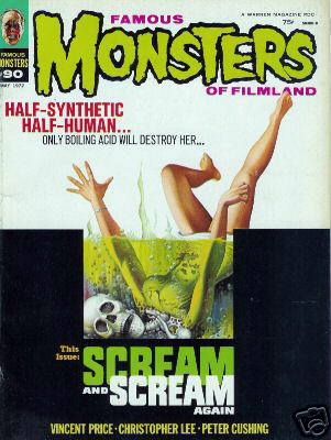 Famous Monsters of Filmland # 90 magazine back issue Famous Monsters of Filmland magizine back copy 