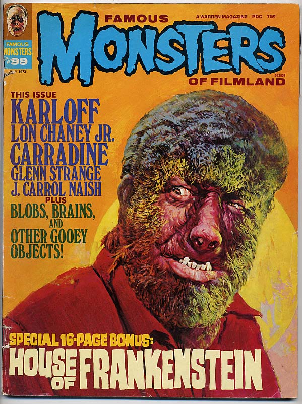 Famous Monsters of Filmland # 99 magazine back issue Famous Monsters of Filmland magizine back copy 