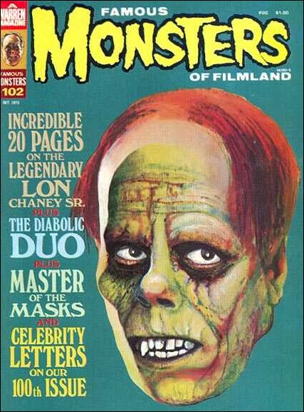 Famous Monsters of Filmland # 102 magazine back issue Famous Monsters of Filmland magizine back copy 
