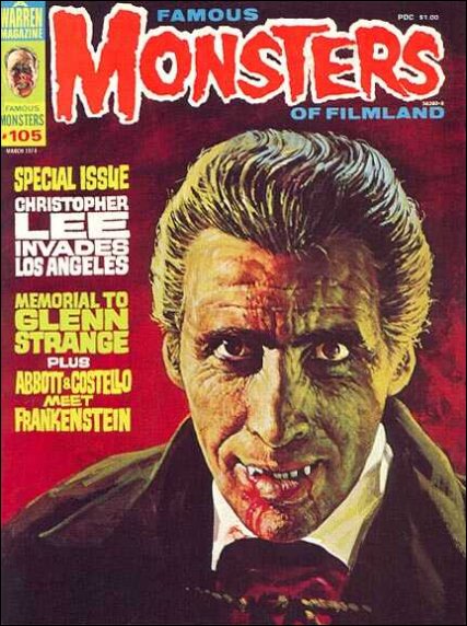 Famous Monsters of Filmland # 105 magazine back issue Famous Monsters of Filmland magizine back copy 