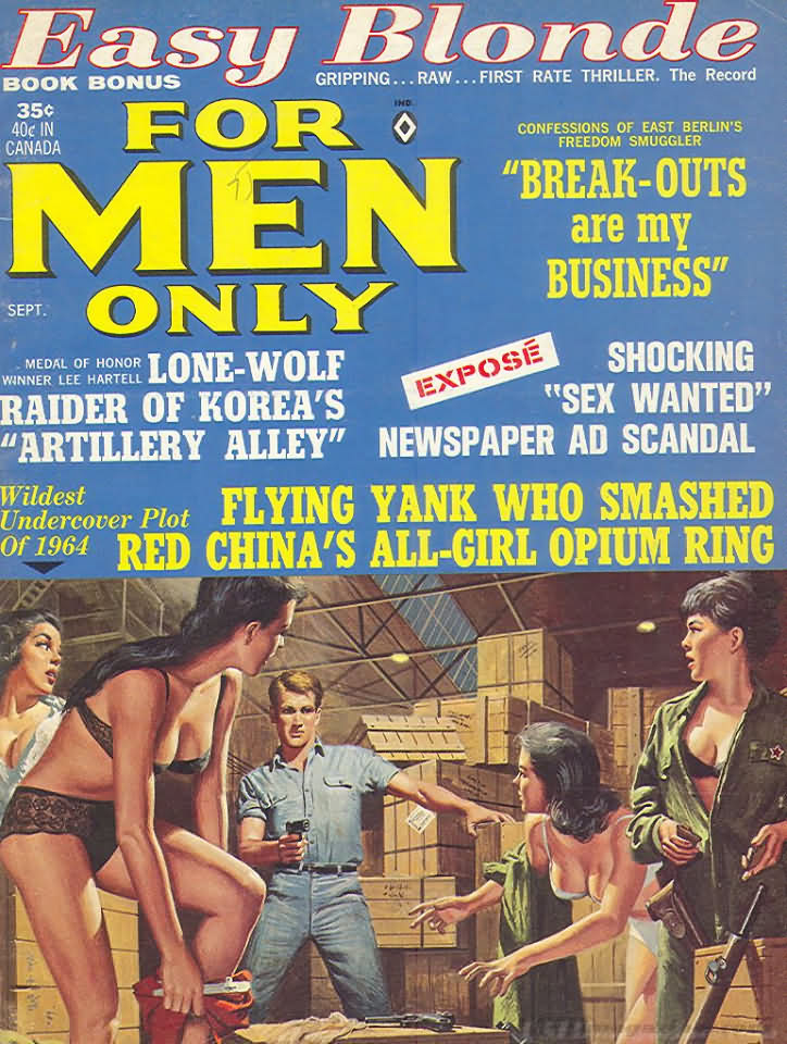 For Men Only September 1964 magazine back issue For Men Only magizine back copy 
