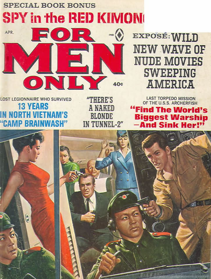 For Men Only April 1966 magazine back issue For Men Only magizine back copy 
