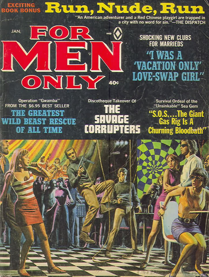 For Men Only January 1968 magazine back issue For Men Only magizine back copy 
