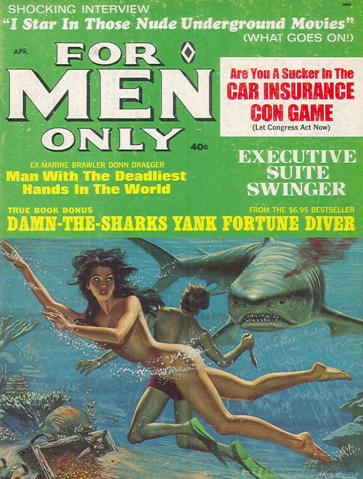 For Men Only April 1968 magazine back issue For Men Only magizine back copy 
