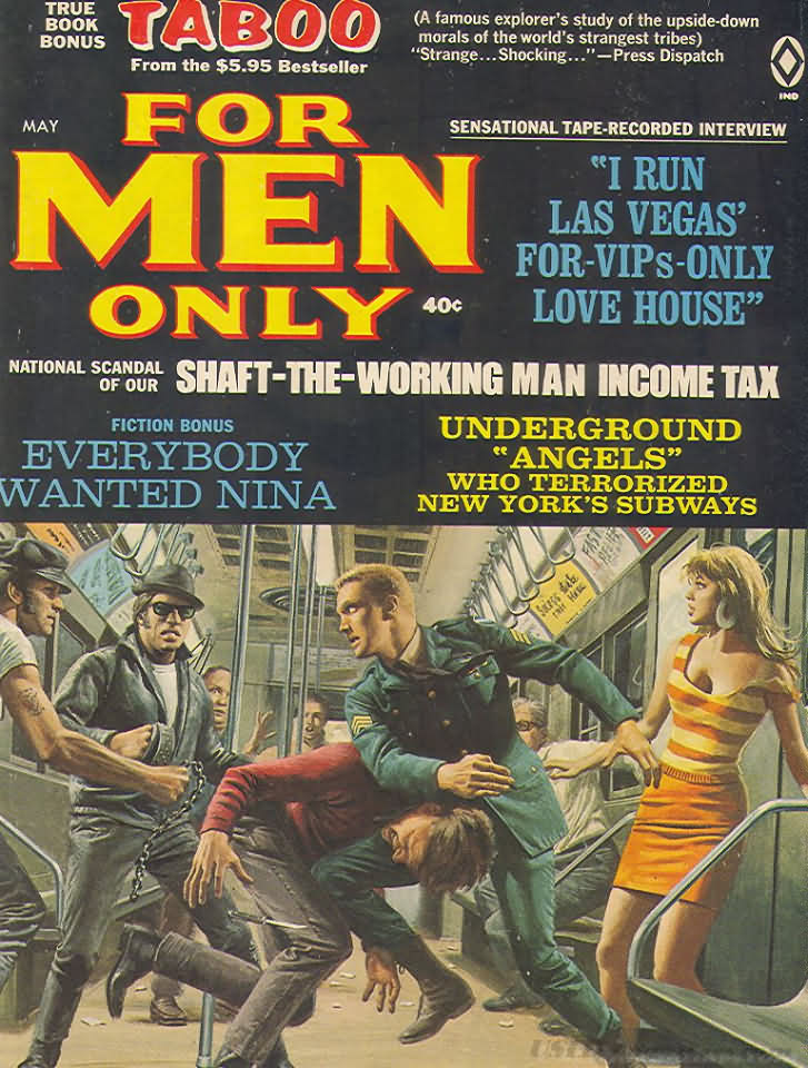 For Men Only May 1968 magazine back issue For Men Only magizine back copy 