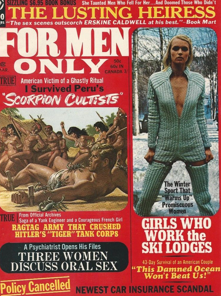 For Men Only March 1971 magazine back issue For Men Only magizine back copy 