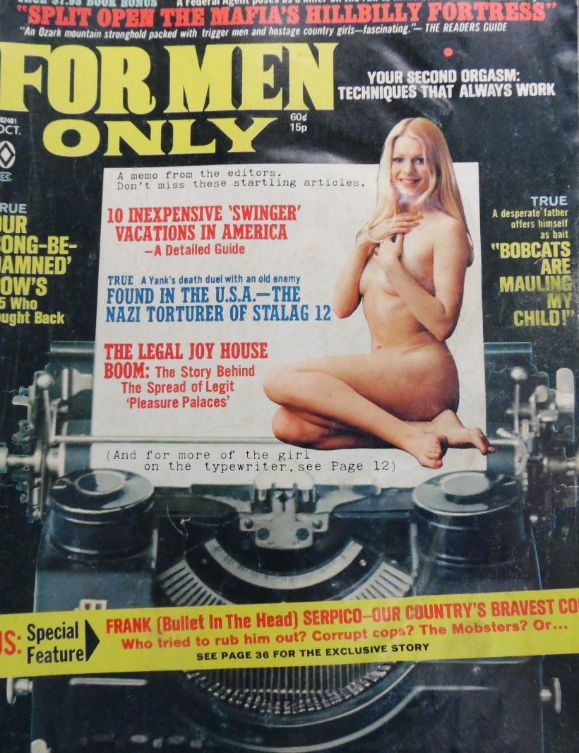 For Men Only October 1973 magazine back issue For Men Only magizine back copy 