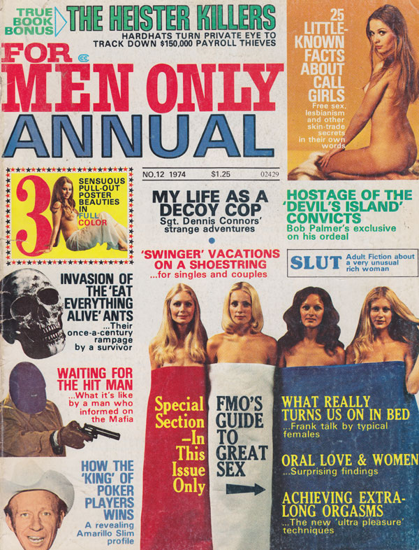 For Men Only # 12, 1974 - Annual magazine back issue For Men Only magizine back copy for men only annual 1974 magazine sexy erotic tales nude pictorials fantasy stories war tales naught