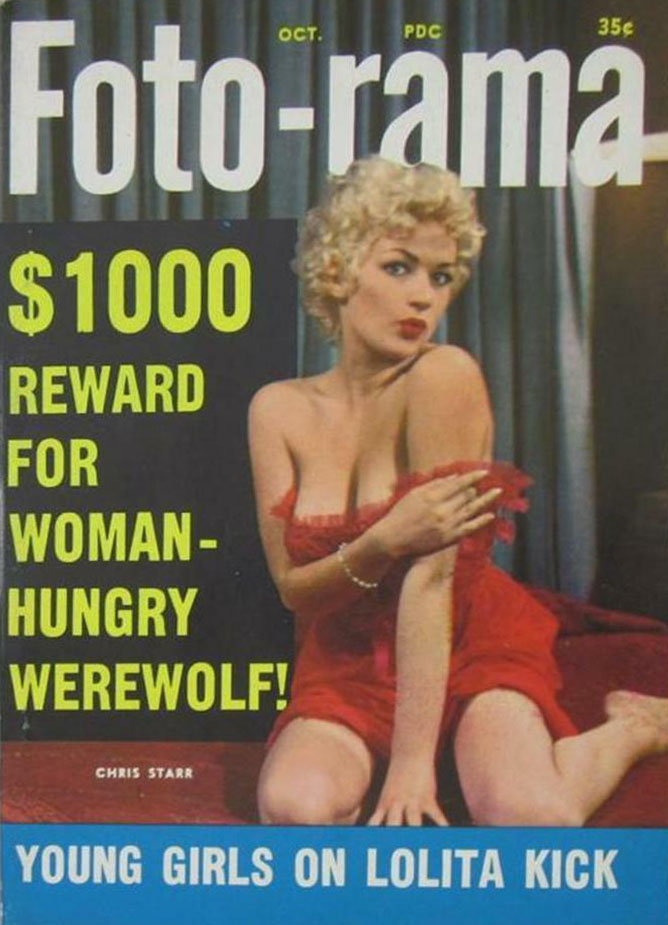 Foto-rama October 1959, , $1000 Reward For Woman Hungry Werewolf!