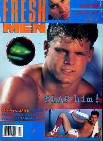 Freshmen October 1991 magazine back issue Freshmen magizine back copy Freshmen October 1991 Gay Adult Magazine Back Issue Published by Specialty Publications and Circulated by Flynt Distributing. Major Meat Shows His Butt.