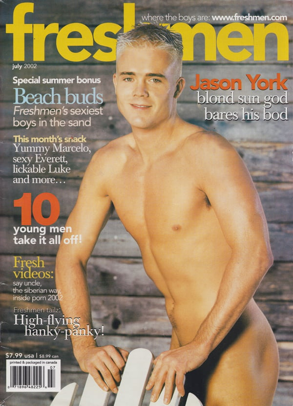 Freshmen July 2002 magazine back issue Freshmen magizine back copy High-Flying Hanky-Panky,10 Young Men Take It All Off!,Beach Buds, boys in the sand, bares his bod