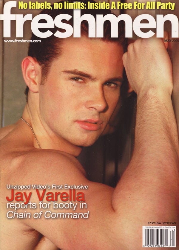 Freshmen May 2005 magazine back issue Freshmen magizine back copy men fresh no labels nolimits free for all party gay hunky guys penises everywhere unzipped video jay