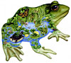 frog shaped painting by janet skiles, fx schmidt jigsaw puzzles Puzzle