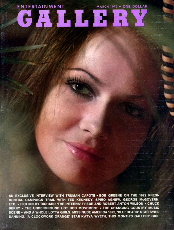 Gallery March 1973 magazine back issue Gallery magizine back copy entertainment gallery magazine, interview with truman capote, clockwork orange stars, nude pictorial