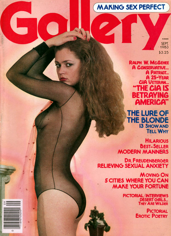 Gallery September 1983 magazine back issue Gallery magizine back copy gallery magazine back issues, nude women pictorial, erotic funny cartoons, political articles,  1983