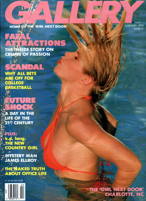 Gallery February 1990 magazine back issue Gallery magizine back copy gallery magazine back issues, nude women pictorial, erotic funny cartoons, political articles,  1990
