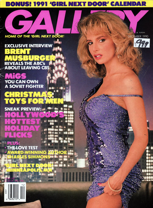 Gallery December 1990 magazine back issue Gallery magizine back copy gallery magazine back issues, nude women pictorial, erotic funny cartoons, political articles,  1990
