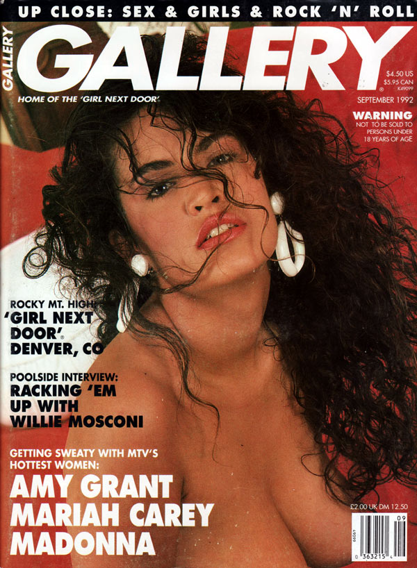 Gallery September 1992 magazine back issue Gallery magizine back copy gallery magazine back issues, nude women pictorial, erotic funny cartoons, political articles,  1992