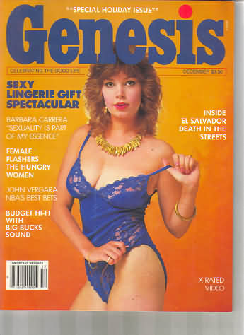 Genesis December 1983 magazine back issue Genesis magizine back copy Genesis December 1983 Adult Magazine Back Issue Published by Magna Publishing Group. Barbara Carrera Sexuality Is Part Of My Essence.