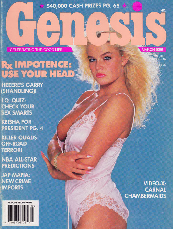 Genesis March 1988 magazine back issue Genesis magizine back copy genesis magazine 1988 back issues iq quiz nba predictions video-x hottest nude babes explicit erotic