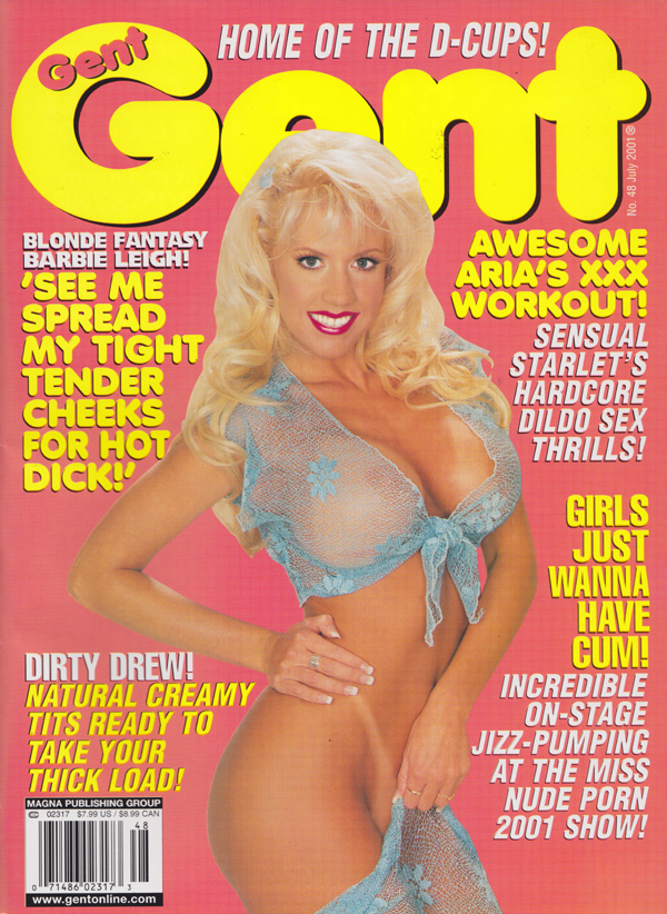 Gent # 48, July 2001 magazine back issue Gent magizine back copy Natural Creamy Tits,Hardcore Dildo Sex,Sensual Harlot,Kinky Fiction,Horniest Writers,dark breasty 