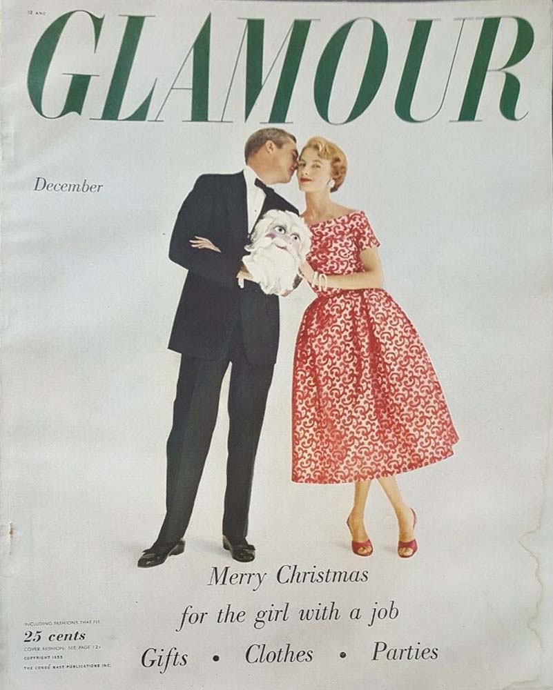 Glamour December 1953, Glamour December 1953 Womens Magazine Back Issue Published by Conde Nast Publications. Merry Christmas., Merry Christmas