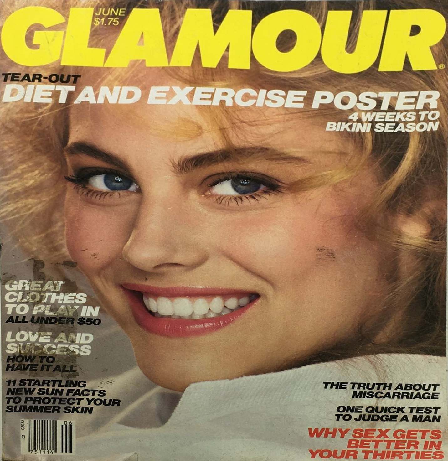 Glamour June 1981 magazine back issue Glamour magizine back copy Glamour June 1981 Womens Magazine Back Issue Published by Conde Nast Publications. Tear - Out Diet And Exercise Poster 4 Weeks To Bikini Season.