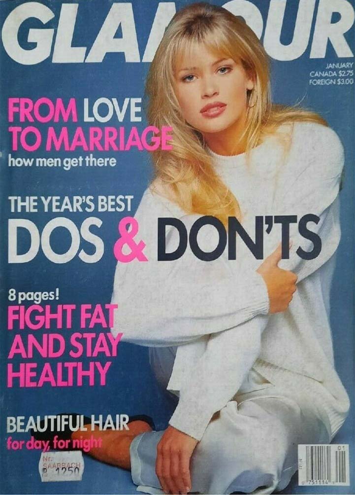 Glamour January 1994 magazine back issue Glamour magizine back copy Glamour January 1994 Womens Magazine Back Issue Published by Conde Nast Publications. From Love To Marriage How Men Get There.
