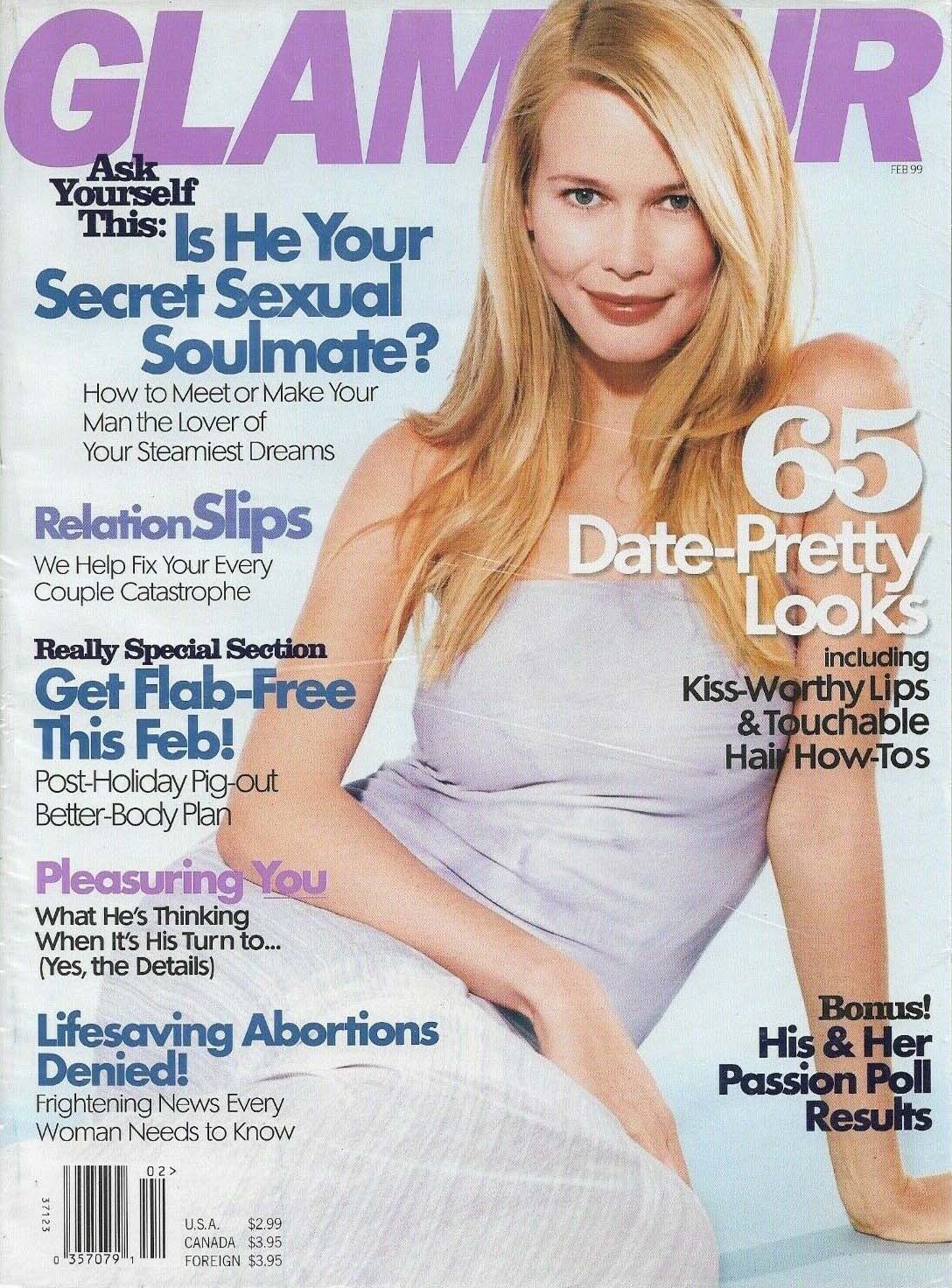 Glamour February 1999 magazine back issue Glamour magizine back copy Glamour February 1999 Womens Magazine Back Issue Published by Conde Nast Publications. Ask Yourself This: Is He Your Secret Sexual Soulmate?.