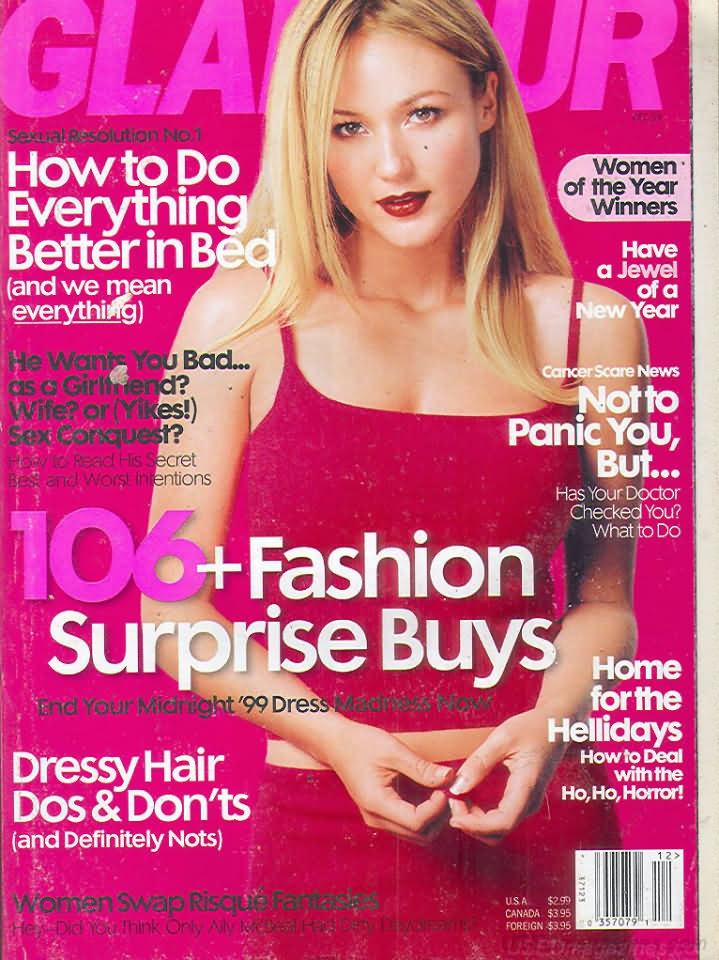 Glamour December 1999 magazine back issue Glamour magizine back copy Glamour December 1999 Womens Magazine Back Issue Published by Conde Nast Publications. Sexual Resolution No.1 How To Do Everything Better In Bed (And We Mean Everything).