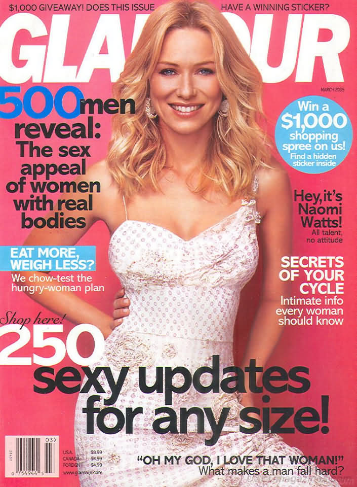 Glamour March 2005 magazine back issue Glamour magizine back copy Glamour March 2005 Womens Magazine Back Issue Published by Conde Nast Publications. $1,000 Giveaway! Does This Issue Have A Winning Sticker?.