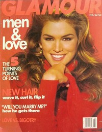Glamour February 1992 magazine back issue cover image