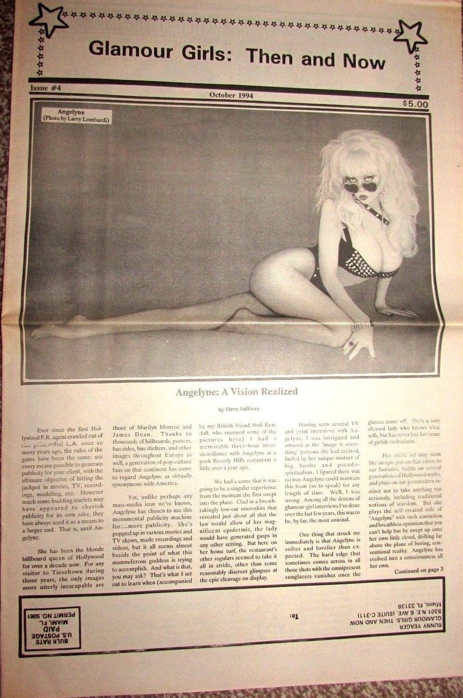Glamour Girls Then & Now # 4, October 1994 magazine back issue Glamour Girls Then & Now magizine back copy 