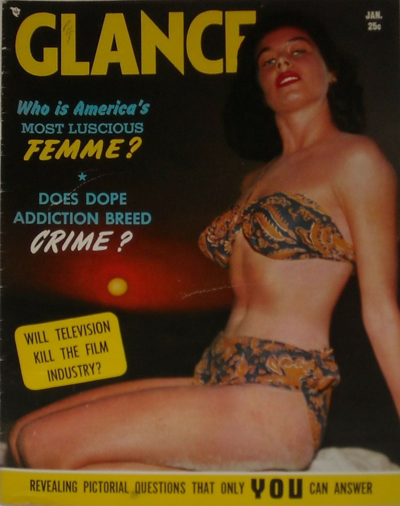 Glance January 1952 magazine back issue Glance magizine back copy 