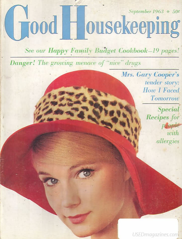 Good Housekeeping September 1963 magazine back issue Good Housekeeping magizine back copy Good Housekeeping September 1963 American womens magazine Back Issue Published by Hearst Publishing Corporation. See Our Happy Family Budget Cookbook -19 Pages!.