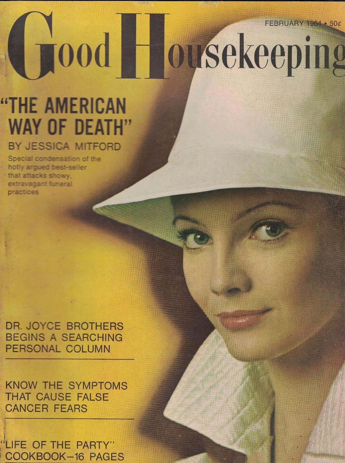 Good Housekeeping February 1964 magazine back issue Good Housekeeping magizine back copy Good Housekeeping February 1964 American womens magazine Back Issue Published by Hearst Publishing Corporation. The American Way Of Death By Jessica Mitford.