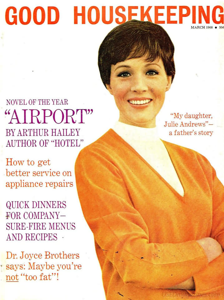 Good Housekeeping March 1968 magazine back issue Good Housekeeping magizine back copy Good Housekeeping March 1968 American womens magazine Back Issue Published by Hearst Publishing Corporation. Novel Of The Year Airport By Arthur Hailey Author Of Hotel.