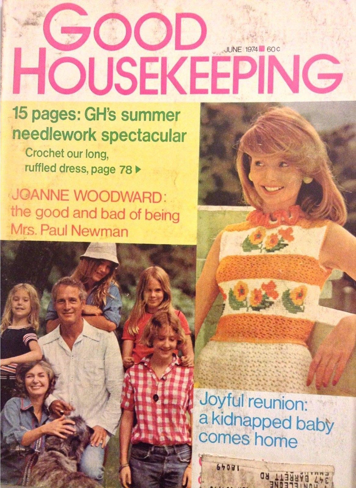 Good Housekeeping June 1974 magazine back issue Good Housekeeping magizine back copy Good Housekeeping June 1974 American womens magazine Back Issue Published by Hearst Publishing Corporation. 15 Pages: GH's Summer Needlework Spectacular Crochet Our Long, Ruffled Dress.