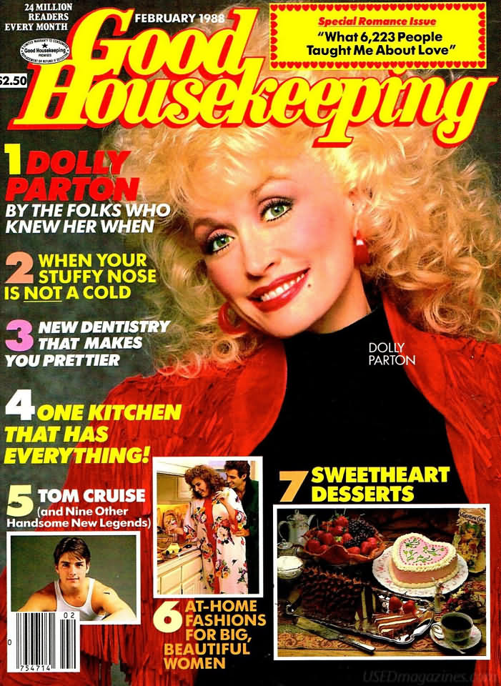 Good Housekeeping February 1988 magazine back issue Good Housekeeping magizine back copy Good Housekeeping February 1988 American womens magazine Back Issue Published by Hearst Publishing Corporation. Covergirl Dolly Parton.