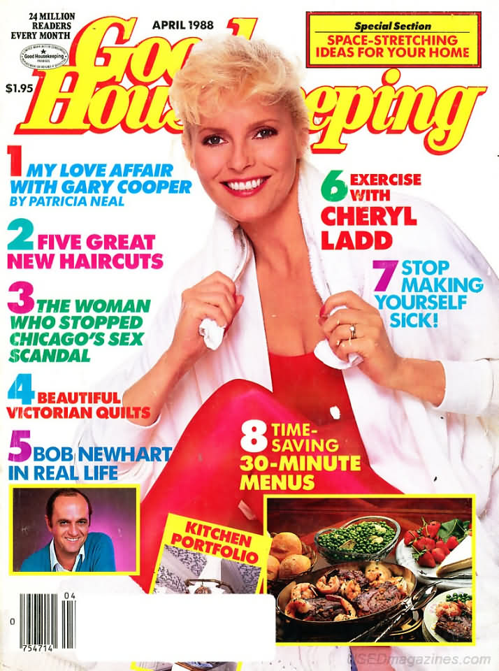 Good Housekeeping April 1988 magazine back issue Good Housekeeping magizine back copy Good Housekeeping April 1988 American womens magazine Back Issue Published by Hearst Publishing Corporation. 1 My Love Affair With Gary Cooper By Patricia Neal.