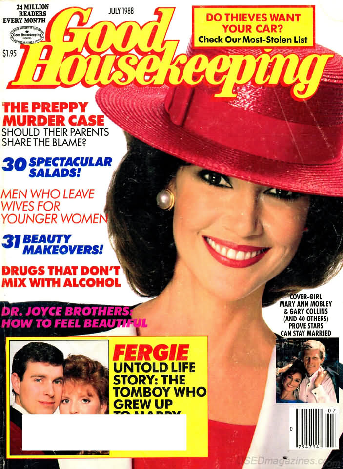 Good Housekeeping July 1988 magazine back issue Good Housekeeping magizine back copy Good Housekeeping July 1988 American womens magazine Back Issue Published by Hearst Publishing Corporation. Covergirl Mary Ann Mobley.