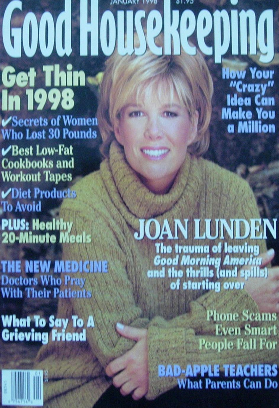 Good Housekeeping January 1998 magazine back issue Good Housekeeping magizine back copy Good Housekeeping January 1998 American womens magazine Back Issue Published by Hearst Publishing Corporation. Covergirl Joan Lunden.