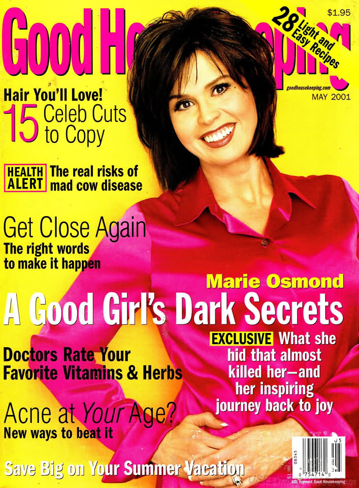 Good Housekeeping May 2001 magazine back issue Good Housekeeping magizine back copy Good Housekeeping May 2001 American womens magazine Back Issue Published by Hearst Publishing Corporation. Covergirl Marie Osmond.