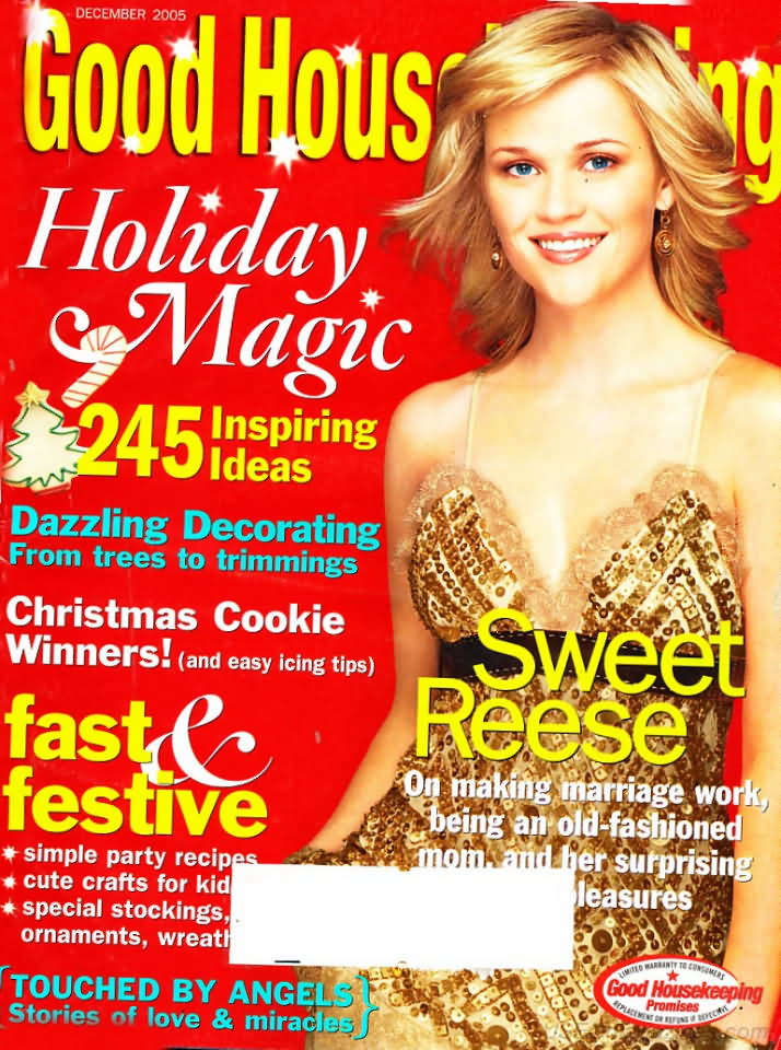 Good Housekeeping December 2005 magazine back issue Good Housekeeping magizine back copy Good Housekeeping December 2005 American womens magazine Back Issue Published by Hearst Publishing Corporation. Covergirl Sweet Reese.