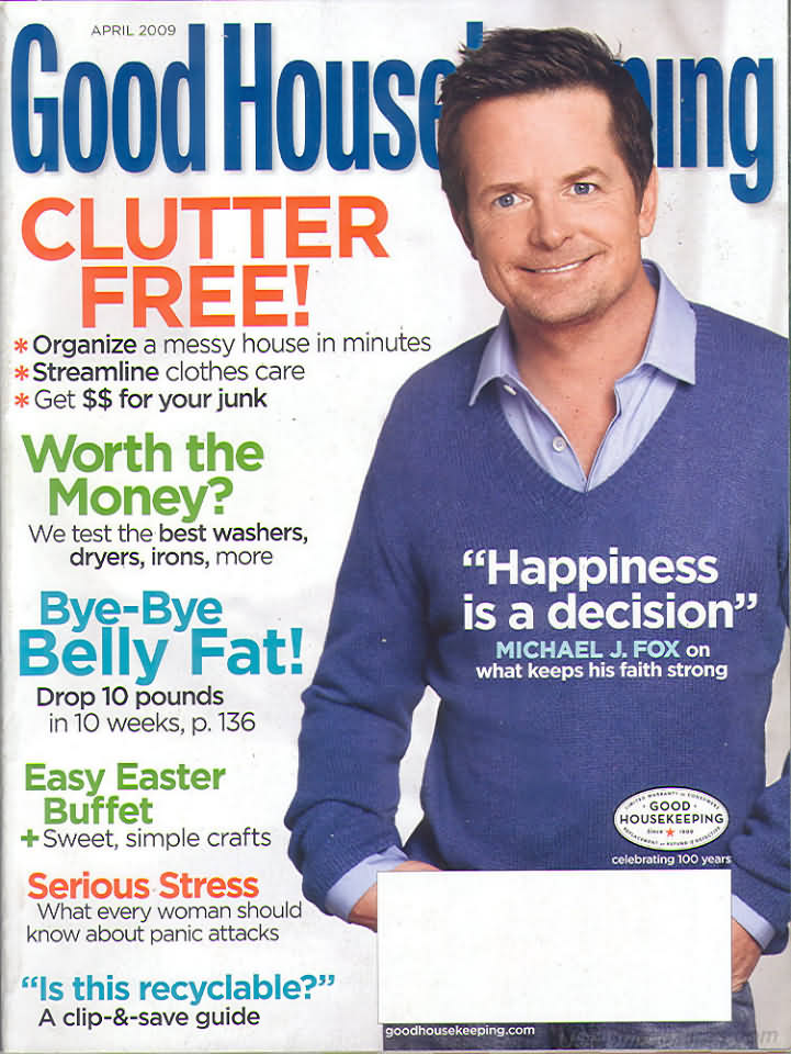 Good Housekeeping April 2009 magazine back issue Good Housekeeping magizine back copy Good Housekeeping April 2009 American womens magazine Back Issue Published by Hearst Publishing Corporation. Covergirl Michael J. Fox.