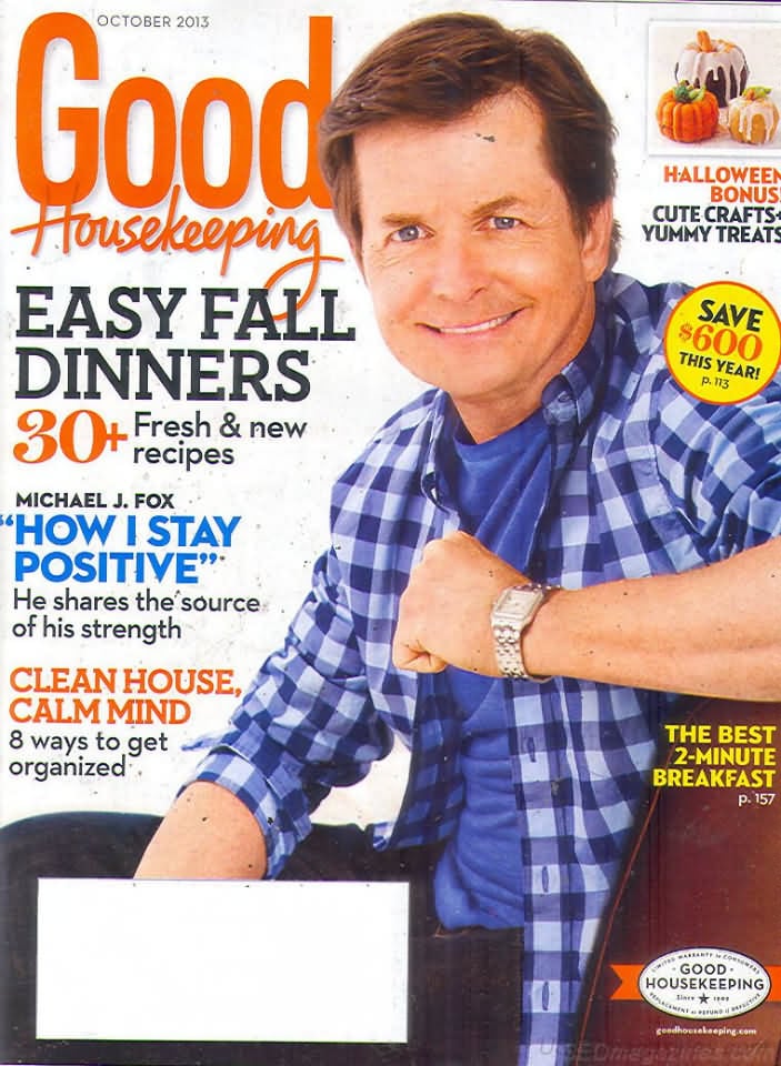 Good Housekeeping October 2013 magazine back issue Good Housekeeping magizine back copy Good Housekeeping October 2013 American womens magazine Back Issue Published by Hearst Publishing Corporation. Covergirl Michael J. Fox.