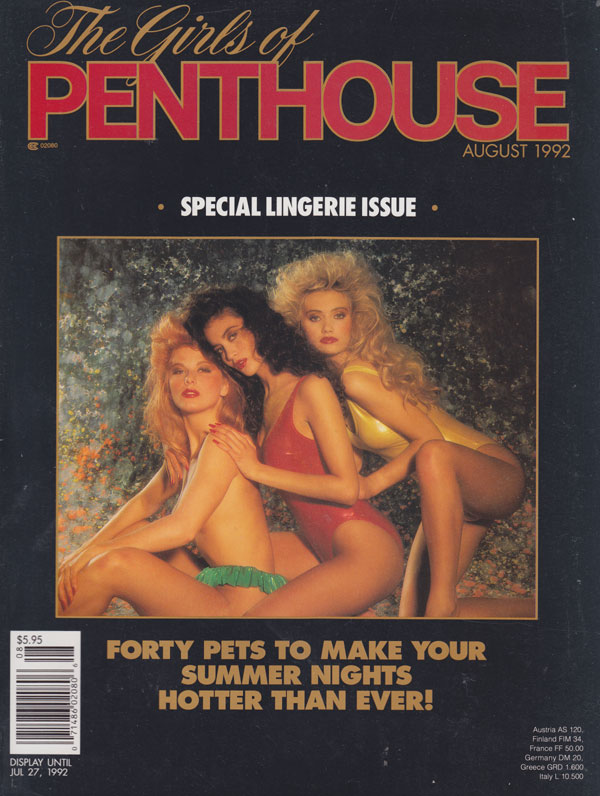 Girls of Penthouse August 1992 magazine back issue Girls of Penthouse magizine back copy xxx magazine girls of penthouse back issues 1992 hot 3-way sexy photos lesbian pictorials hot babes 