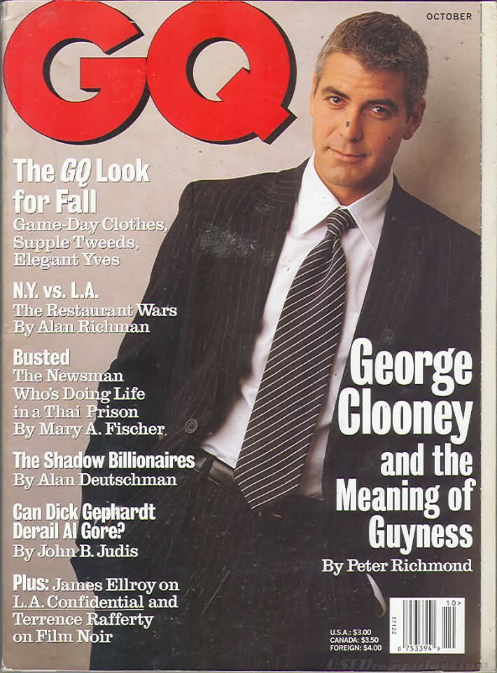 GQ October 1997 magazine back issue GQ magizine back copy 