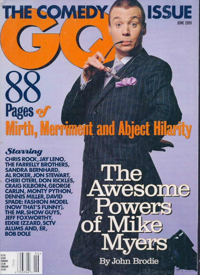 GQ June 1999 magazine back issue GQ magizine back copy 