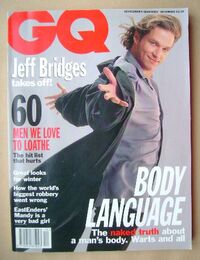Jeff Bridges magazine cover appearance GQ British December 1993